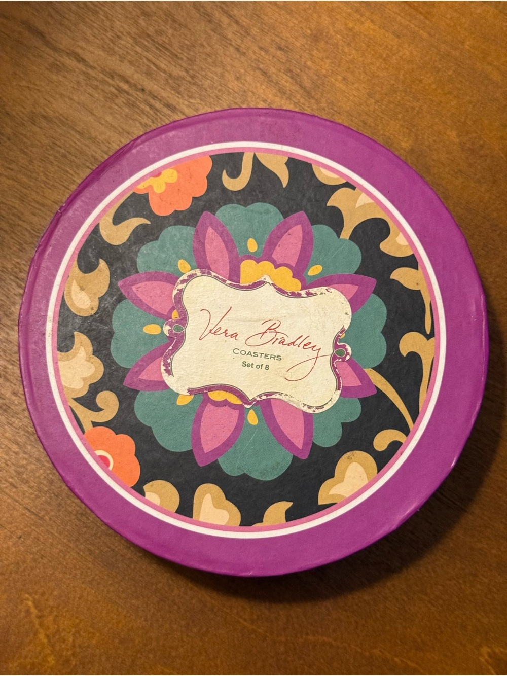 Vera Bradley Purple Floral Coaster Set — Multicolor